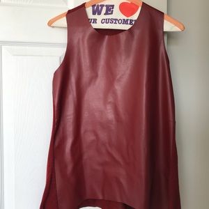 Zara Faux Leather/Knit Top